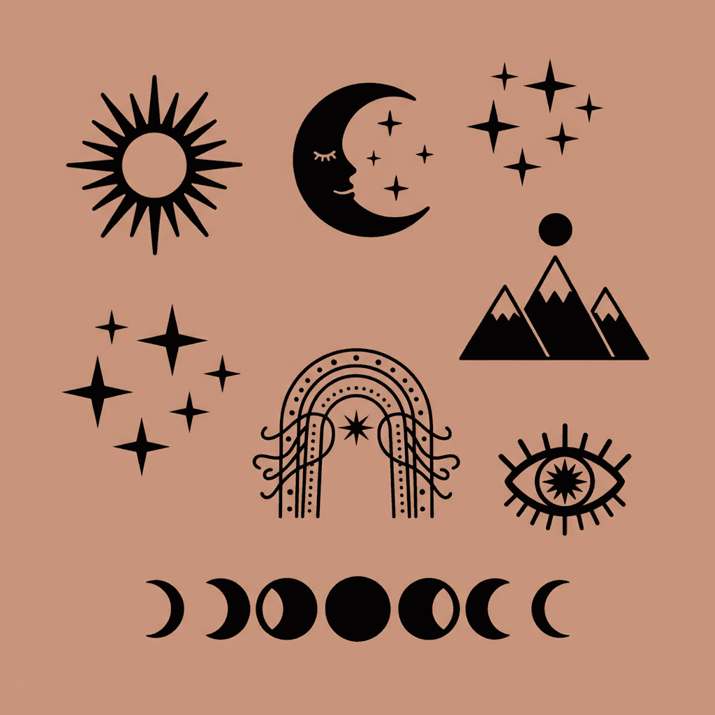 Boho Sun & Moon SVG Set